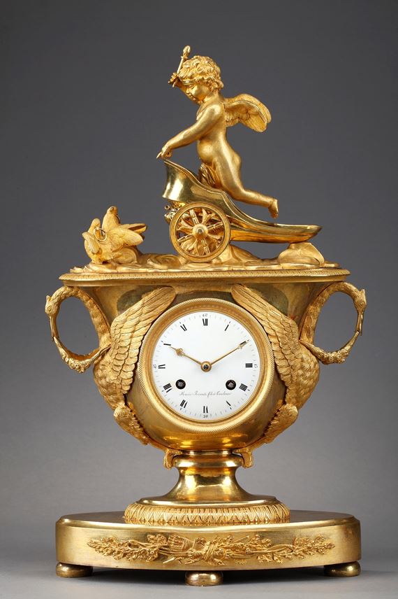 Empire mantel clock with putto on a chariot | MasterArt